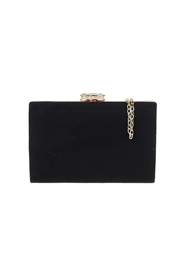 Girly Handbags Pochette élégante en daim, Noir ,