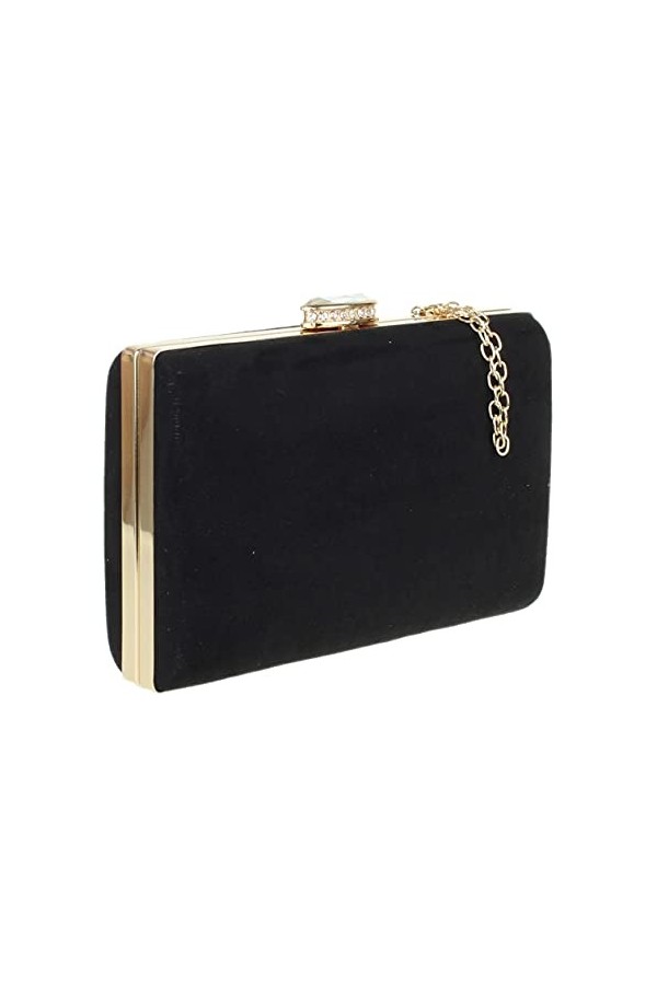 Girly Handbags Pochette élégante en daim, Noir ,