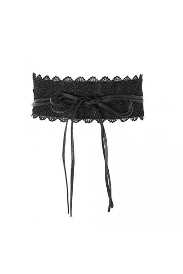 REYOK Ceinture Large Obi pour Femme,Dentelle Ceinture,Les Femmes En Cuir Souple Ceinture à Cravate Wrap Cinch Ceinture Large 