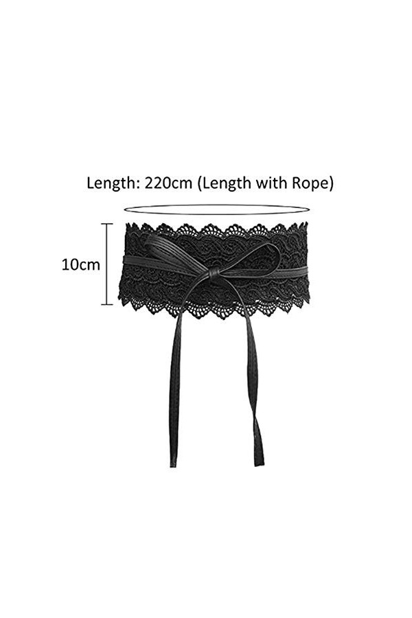 REYOK Ceinture Large Obi pour Femme,Dentelle Ceinture,Les Femmes En Cuir Souple Ceinture à Cravate Wrap Cinch Ceinture Large 