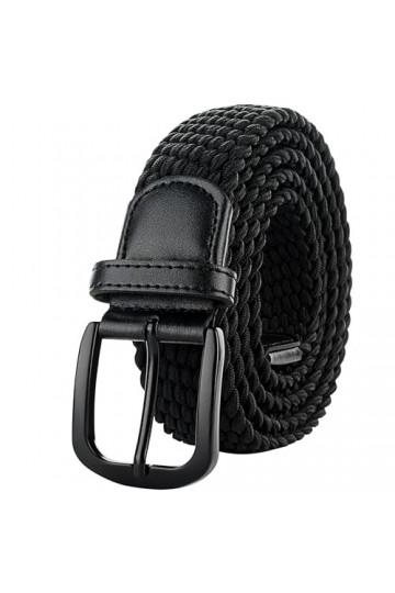 Awlyfm Ceinture élastique élastique en tissu de grande taille - Ceinture unisexe - 120-170 cm - Noir marron, Noir , X-Large