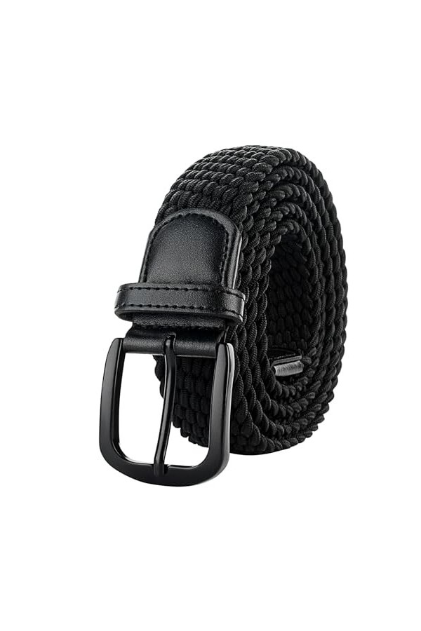 Awlyfm Ceinture élastique élastique en tissu de grande taille - Ceinture unisexe - 120-170 cm - Noir marron, Noir , X-Large