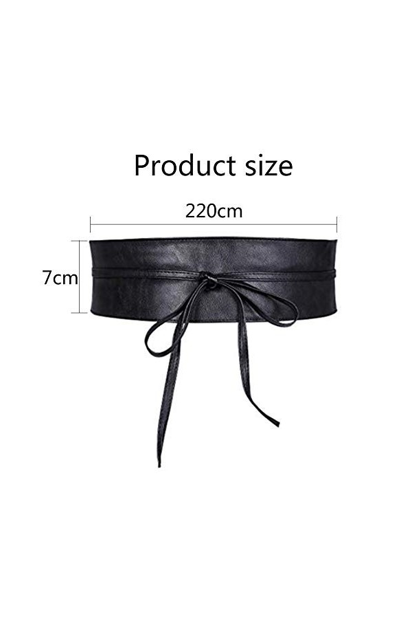 REYOK Ceinture large pour femme similicuir Obi,Les Femmes En Cuir Souple Ceinture à Cravate Wrap Cinch Ceinture Large Taille 