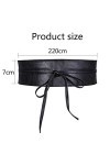 REYOK Ceinture large pour femme similicuir Obi,Les Femmes En Cuir Souple Ceinture à Cravate Wrap Cinch Ceinture Large Taille 