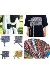 Black Temptation Kimono Vintage Imprimé Style Japonais Large Ceinture G4 