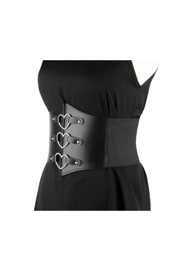 CHENGZI Longueur 85/105 cm, largeur 11,8 cm, ceinture élastique en cuir synthétique pour femme, O-85, 85/105CM