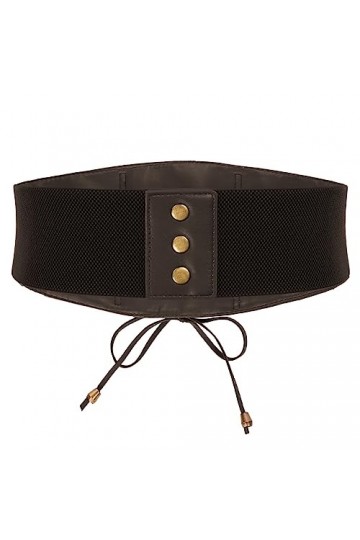 SCARLET DARKNESS Ceinture élastique vintage en dentelle Steampunk pour femme, Marron foncé 452a23-2, XXL