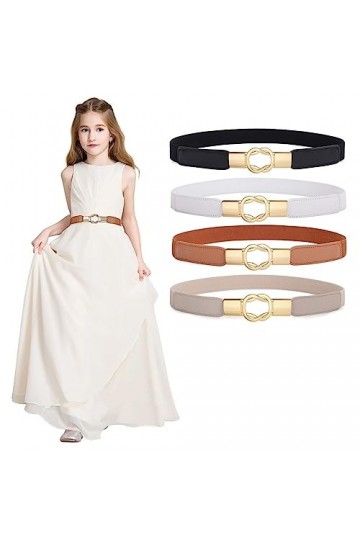 WXNPA 4 Pièces Ceinture Élastique pour Femme, Large Ceinture Vintage pour Robe, Chemises Ceintures de Mode pour Dames