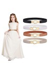 WXNPA 4 Pièces Ceinture Élastique pour Femme, Large Ceinture Vintage pour Robe, Chemises Ceintures de Mode pour Dames