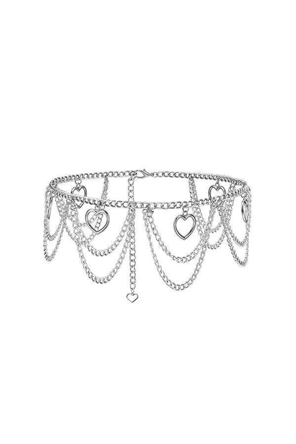 CHIC DIARY Ceintures en métal pour femme - Chaînes de ventre pour robe et jean Style 2 , style 2, taille unique