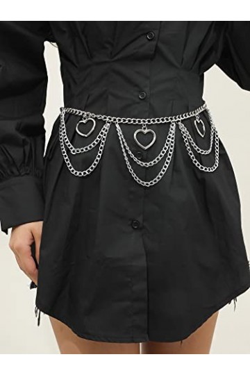 CHIC DIARY Ceintures en métal pour femme - Chaînes de ventre pour robe et jean Style 2 , style 2, taille unique