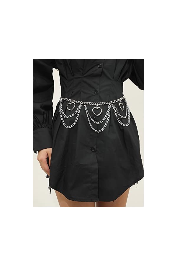 CHIC DIARY Ceintures en métal pour femme - Chaînes de ventre pour robe et jean Style 2 , style 2, taille unique