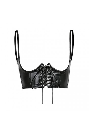 WQEPYY Punk Cuir Corset Ceinture Harnais Ceinture Corps Poitrine Chaîne Sexy Goth Gilet Ceinture Réglable Bijoux de Corps pou