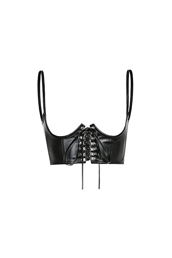 WQEPYY Punk Cuir Corset Ceinture Harnais Ceinture Corps Poitrine Chaîne Sexy Goth Gilet Ceinture Réglable Bijoux de Corps pou