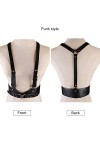 COSFAN Ceinture corset en cuir punk,harnais élastique pour femmes,chaîne de poitrine gothique,ceinture rétro pour Cosplay Hal