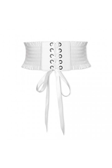 LumiSyne Ceinture Corset à Lacets Pour Femme Ceinture Élastique Large Conception De Bouton Pression Garniture à Volants Mode 
