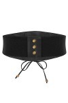 SCARLET DARKNESS Ceinture élastique vintage en dentelle Steampunk pour femme, Noir 452a23-1, S