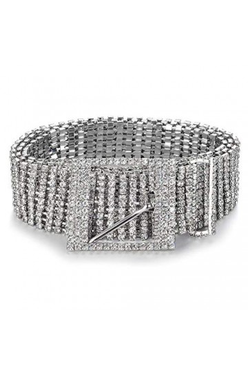 ZAK168 Ceinture complète en strass pour femme - Ceinture brillante pour mariage, vacances, bal de fin dannée, robe de soirée