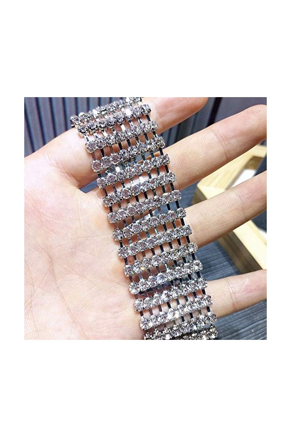 ZAK168 Ceinture complète en strass pour femme - Ceinture brillante pour mariage, vacances, bal de fin dannée, robe de soirée