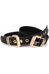 styleBREAKER Ceinture pour femmes avec double boucle dorée et rivets à trous, B-Low Belt, ceinture de taille, raccourcissable