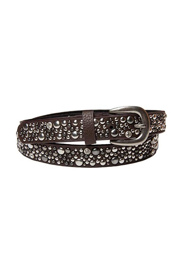 styleBREAKER Ceinture effet vintage, fine ceinture pour femmes avec des rivets et des strass, longueur ajustable 03010021, ta