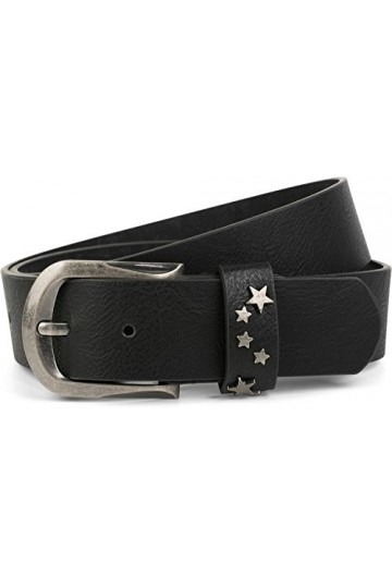 styleBREAKER ceinture avec rivets étoiles sur le fermoir, ceinture à rivet, raccourcissable, unisexe 03010082, taille:95cm, c