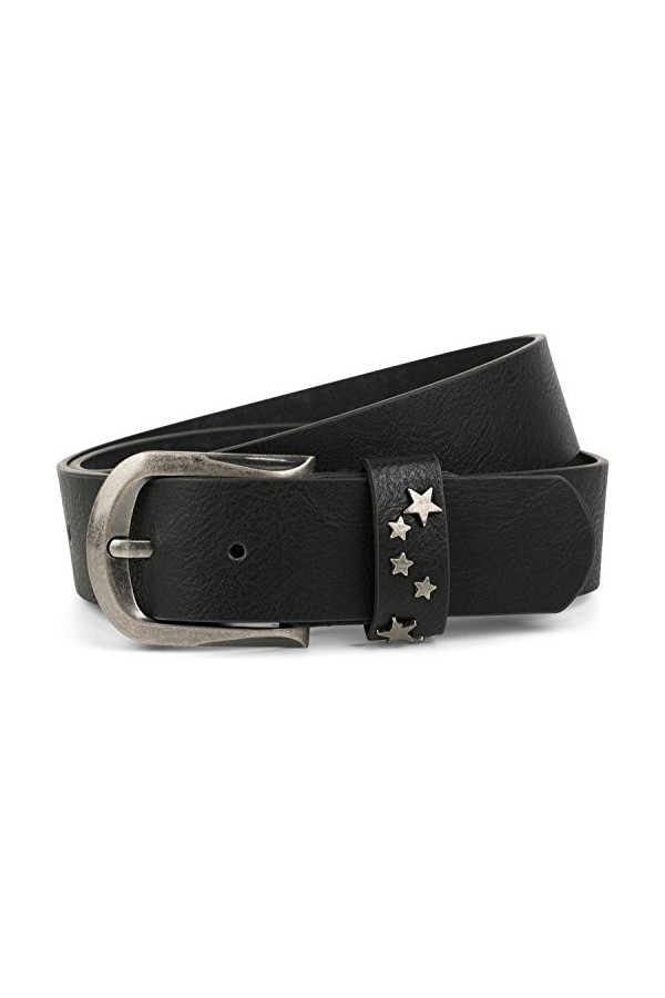 styleBREAKER ceinture avec rivets étoiles sur le fermoir, ceinture à rivet, raccourcissable, unisexe 03010082, taille:95cm, c