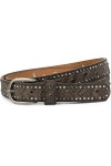 styleBREAKER ceinture à rivet étroite avec strass et rayures, ceinture vintage, raccourcissable, femme 03010083, taille:100cm