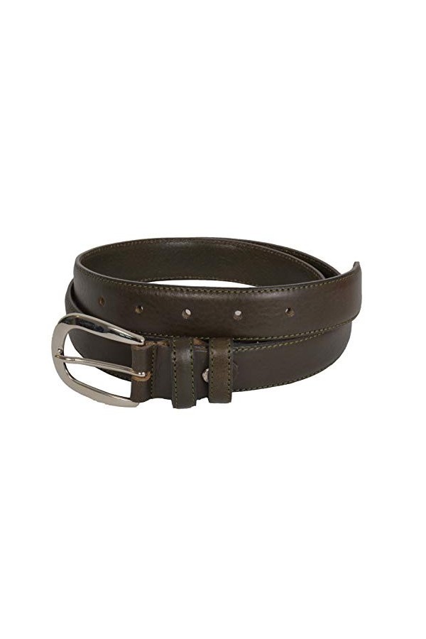 Conte Massimo Ceinture femme fine en cuir véritable, fabriquée en Italie, raccourci, Vert 3 cm, 115 tg 50-52 