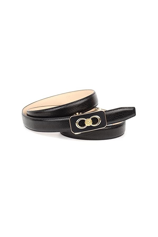 Anthoni Crown Ledergürtel Ceinture, Schwarz, 80 Femme