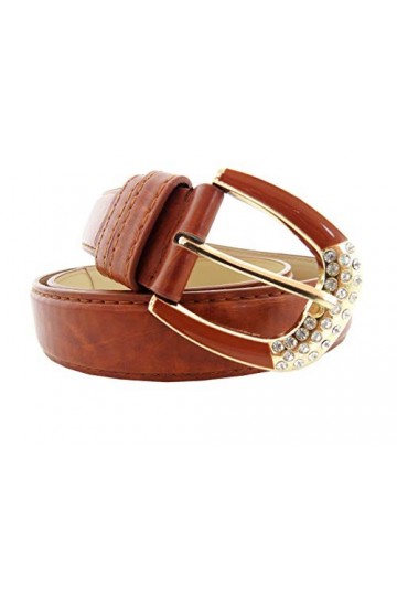 Inception Pro Infinite Ceinture femme - marron - pour jeans - simili cuir - boucle en strass syq - 140