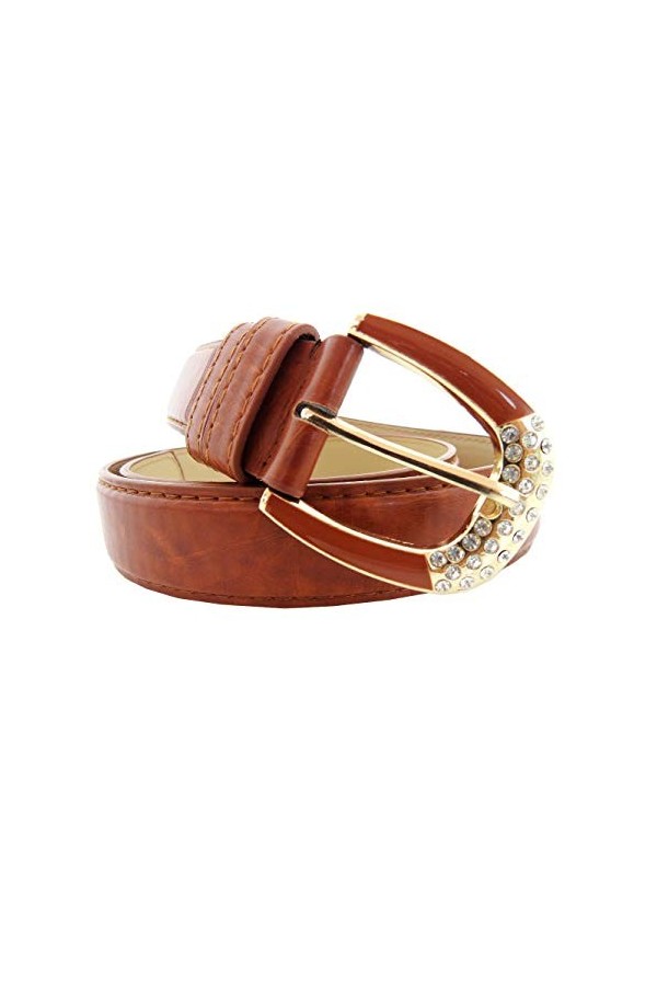 Inception Pro Infinite Ceinture femme - marron - pour jeans - simili cuir - boucle en strass syq - 140