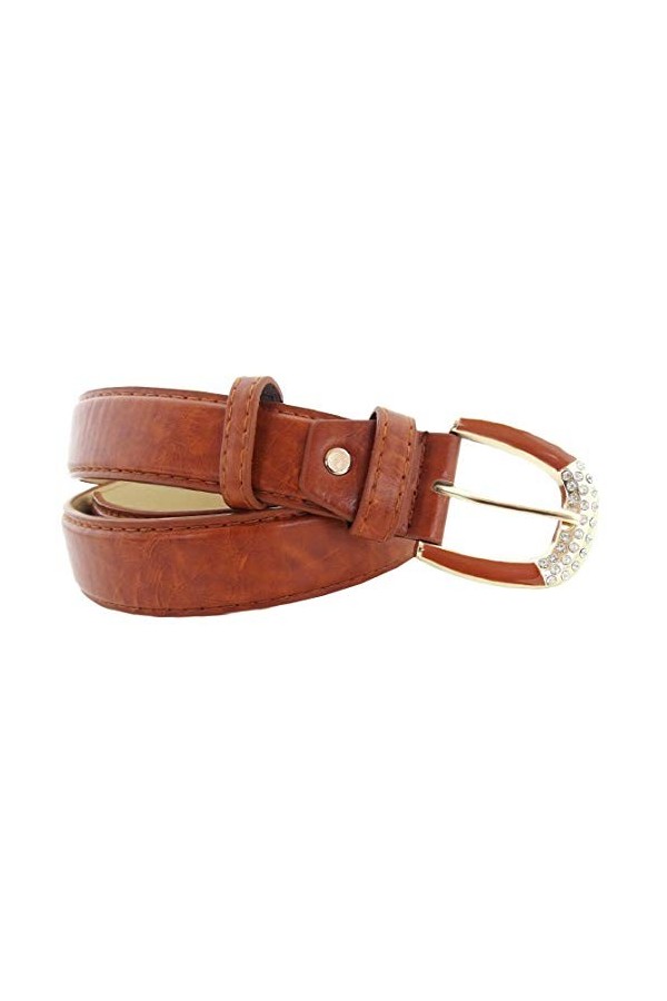 Inception Pro Infinite Ceinture femme - marron - pour jeans - simili cuir - boucle en strass syq - 140