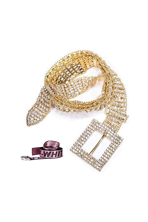 Barry.Wang Ceinture de taille pour femmes avec strass cristal fête de ceinture fille sexy