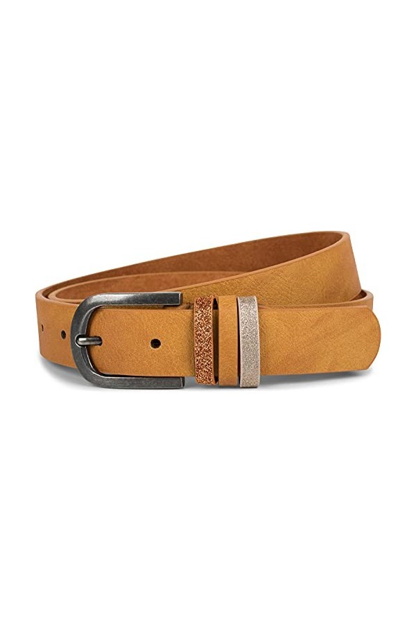 styleBREAKER Ceinture unie pour femme avec boucle scintillante, réglable 03010091, taille:90cm, couleur:Curry