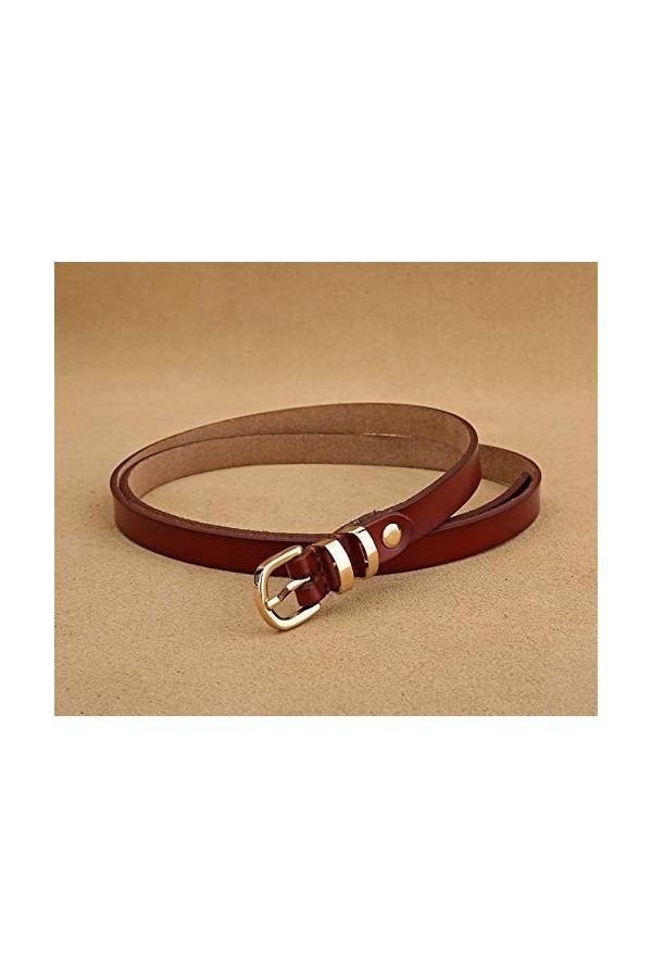 Aodexius Ceinture en cuir pour femme avec boucle traditionnelle en métal - Marron - Taille Unique