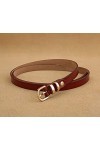 Aodexius Ceinture en cuir pour femme avec boucle traditionnelle en métal - Marron - Taille Unique