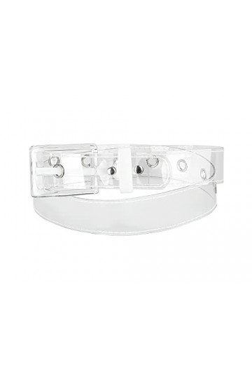 Allegra K Ceinture de taille transparente à œillets pour femmes, ceintures de taille plus pour les robes de jeans Blanc 66-96