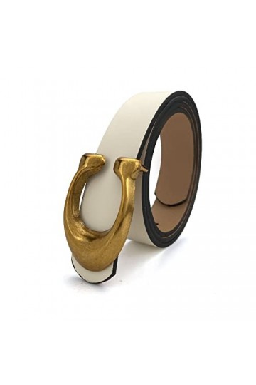 Women Cuir Ceintures Courroie Sangle C Boucle de Boucle Femelle Courroie Réglable de Jeans All-Match Belt Length : 105, Colo