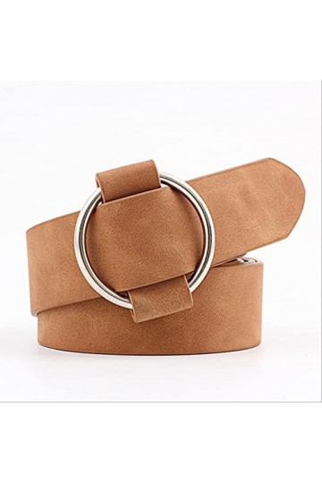 XRHYJK Femmes Robe Ceintures Femme Casual Boucle Ronde Large Ceintures pour Femmes Robe Jeans Ceinture Femme Dames Faux Daim 