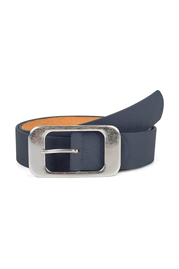 styleBREAKER ceinture unisexe unie avec grande boucle rectangulaire, longueur ajustable 03010100, taille:90cm, couleur:Bleu