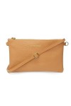 Poutch Clutch Pochette en cuir véritable avec lanières en cuir amovibles 25 x 15 x 1,5 cm, bronze
