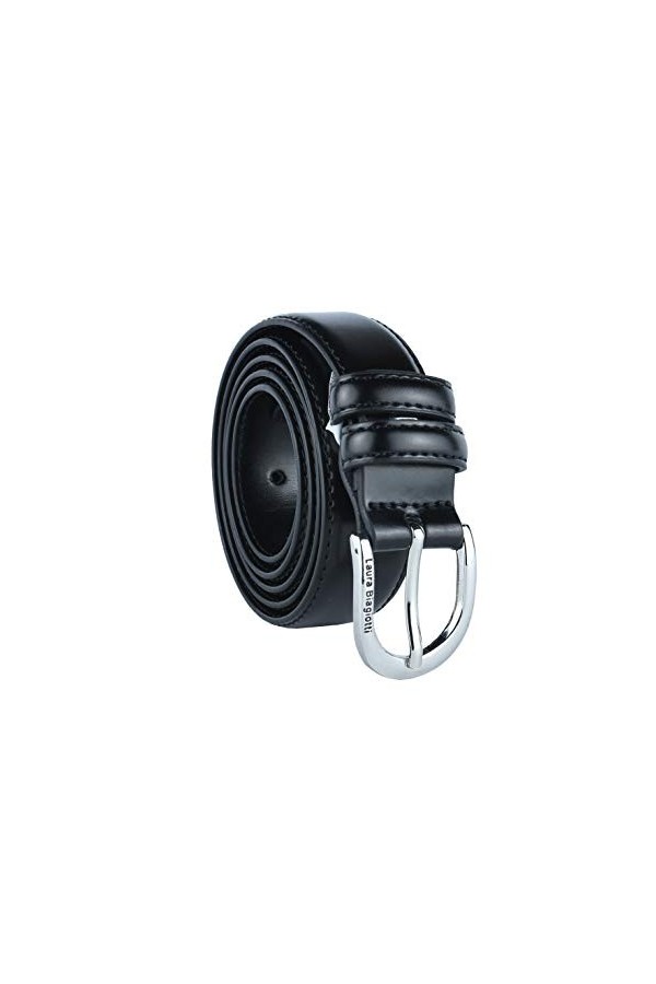 Biagiotti Ceinture femme fine en cuir véritable, raccourcie avec boîte, Noir 3 cm, L 115 cm 