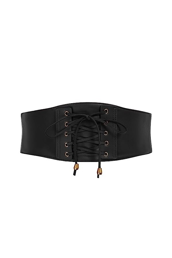 SCARLET DARKNESS Ceinture élastique vintage en dentelle Steampunk pour femme, Noir 452a23-1, XXL