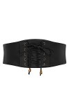 SCARLET DARKNESS Ceinture élastique vintage en dentelle Steampunk pour femme, Noir 452a23-1, XXL