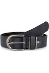 styleBREAKER Ceinture unisexe unie avec métal au passant, faux cuir unicolore, ceinture, raccourcissable 03010123, couleur:Bl