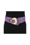 FASHIONGEN - Ceinture large femme boucle ronde croisé VANESSA - Violet, Small à Large/pantalon 35 à 45