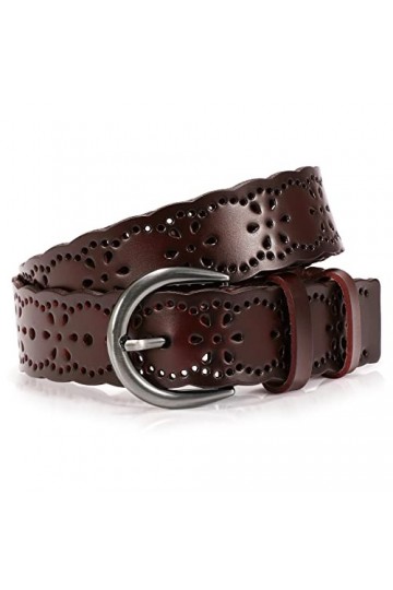 XZQTIVE Ceinture pour femme pour jeans - Ceinture creuse en cuir pour pantalon - Large ceinture avec boucle solide - Largeur 