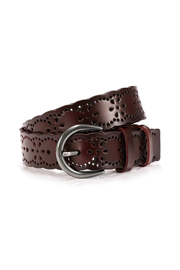 XZQTIVE Ceinture pour femme pour jeans - Ceinture creuse en cuir pour pantalon - Large ceinture avec boucle solide - Largeur 