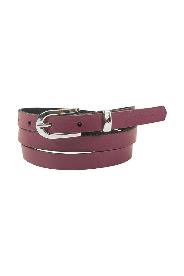 fashionchimp Basic Ceinture fine pour femme 100 % cuir véritable Largeur env. 1,5 cm Fabriqué en Allemagne, Cyclam-montana, 9